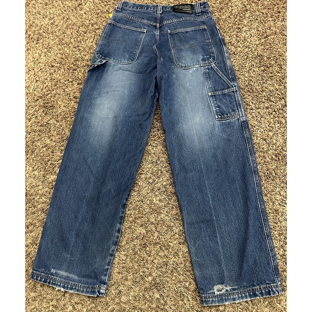 Vintage Y2K Vibes Hip Hop Baggy Skater Grunge Blue Jeans Mens Size 32x32
